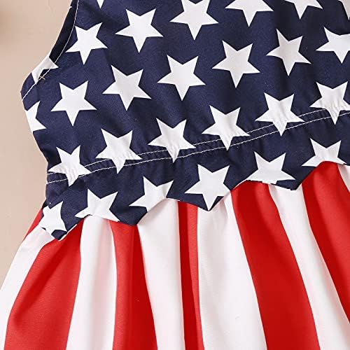 Облека за девојчиња од лисмух Дете од 4 -ти јули облека Деца американско знаме Облечено Денот на независност Облека