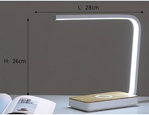 Jири биро ламба безжично полнење табела за маса за читање во спална соба лесна кревет студија за очите заштити бело злато рамка допир