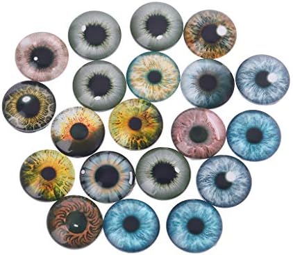 20 парчиња стакло за кукли очи животни DIY занаети за очен јаболко за носеви за додатоци за очите на диносаурус