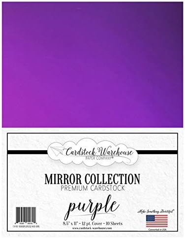 Mirror Purple Metallic Mirricard Cardstock - 8,5 x 11 инчи - 100 lb / 12pt - 10 листови од магацин со картони