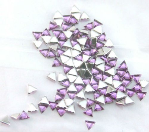 Зинк боја на нокти уметност акрилик ринестон кул виолетова триаголник 100 парчиња