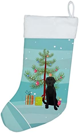 Богатства на Каролина WDK3082CS Labrador Retriever Black 2 Божиќно Божиќно порибување, камин виси чорапи Божиќна сезона забава Декорации