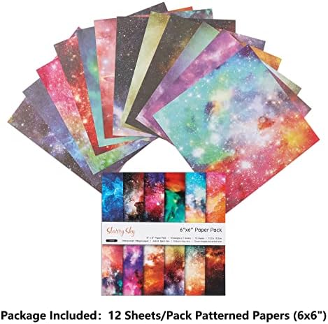 Хартија за запишување, 14 листови занаетчиска хартија за хартија 12x12 инчи starвездени небесни модели со една страна печатење хартија