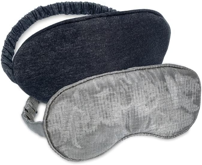 Tru47 Чиста сребрена и свилена маска за спиење - луксузни маски за очи за жени и мажи/најважни работи/99% чиста сребрена нишка/6 слоеви
