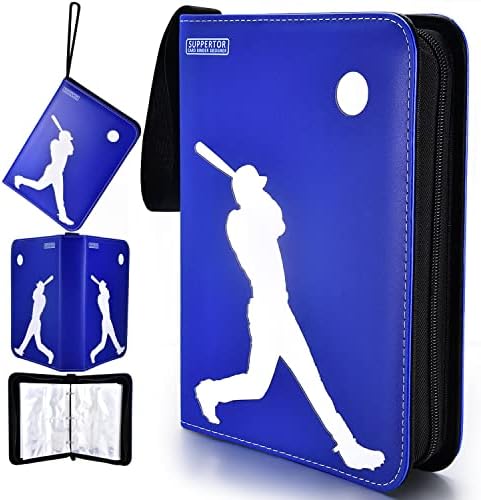 Врзивно Средство За Бејзбол Картички 520 Џебови - Ракави За Бејзбол Картички Со Голем Капацитет Со Издржлив Кожен Капак Од СТП, Отпорен