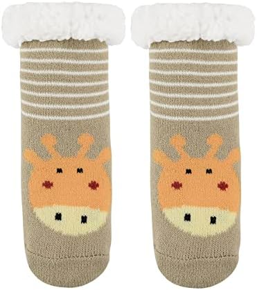 Зандо деца нејасни чорапи девојки момчиња лизгачки чорапи топли дебели зимски чорапи за деца руно наредени Божиќни термички чорапи