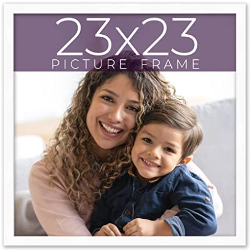 23x23 рамка Бела вистинска рамка за слика со ширина на рамка од 0,75 инчи | Внатрешна рамка длабочина 0,5 инчи | Фото рамка за фотографии