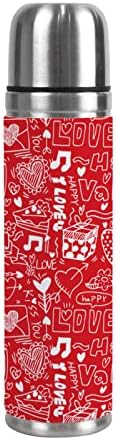 Вантасо Денот на в Valentубените, роденденски loveубовни срца црвени изолирани вакуумски колба Спортска изолација вода шише чаша кригла
