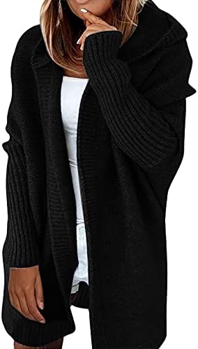 Долги кардигани на ymosrh женски 2021 година, цврсто отворено предно бод, плетено палто, плетено палто, исечен џемпер