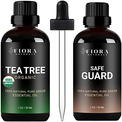 Fiora Naturals Органско чајно дрво есенцијално масло и заштитен имунитет, мешавина од есенцијално масло за масло -Заштитна помош на пакети и разбојници