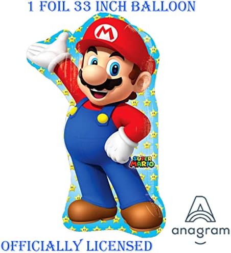 Анаграм Супер Марио Браќа Фолија Балон Букет Сет | Официјално Лиценциран Од Анаграм / 7-ми Роденден