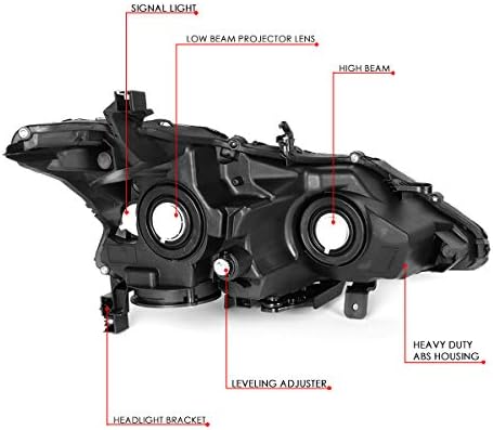 Ое Стил Халоген Проектор Фарови Собранието Компатибилен Со Нисан Алтима Седан 13-15, Возачот И Совозачот Страна, Хром Домување Јасна Леќа
