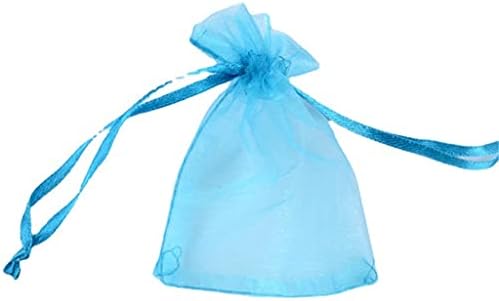 10 Парчиња Сина Торба За Подароци Органза Свадба Бонбони Накит Торбичка За Врвки 7 Х 9см Практично ракувана
