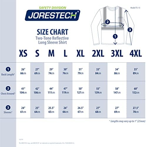 Jourestech Безбедност со долги ракави Работни маички рефлексивни x Во грбот за голема видливост, ANSI и CSA во согласност