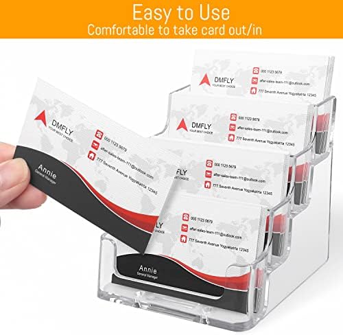 4 пакувања на држачот на визит -картички - Држач на акрилична визит -картичка приказ јасен држач за деловни картички 640 капацитет