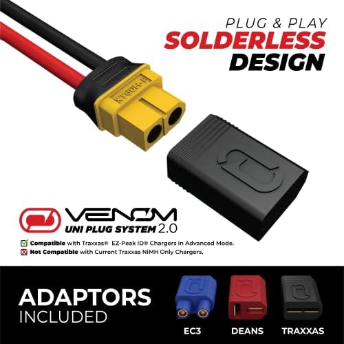 Venom Power-Drive Series 7.2V 3000mAh 6-клетки NIMH батерија-Универзален 2.0 приклучок/адаптер систем компатибилен, за повеќето 1/10