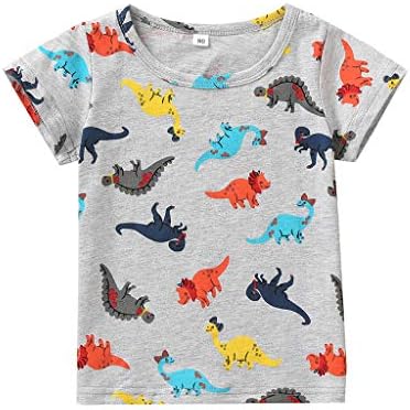Деца кратки цртани филмови врвови облека девојче бебе деца диносаурус маица ракав момчиња момчиња дуксери со големина 10 12