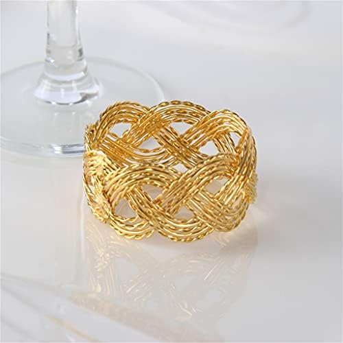 WSSBK 10 парчиња хотел мека трпезариска маса метална салфетка прстенка прстен златна жица плетенка за вечера