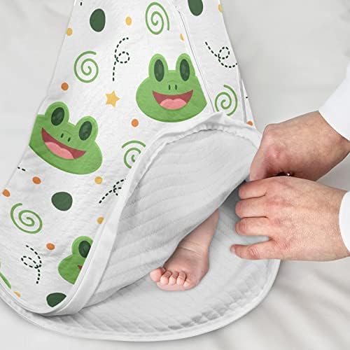 vvfelixl унисекс симпатична жаби цртана шема за спиење за бебиња, бебешки ќебе, носено, бебиња, вреќа за спиење, костум за спиење за новороденче