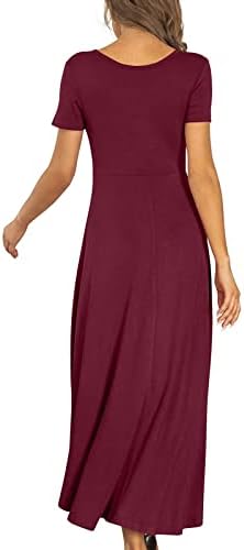 естетски краток ракав обичен сандери летен цврст долг фустан проток со висока ниска плус фустан летни фустани за жени
