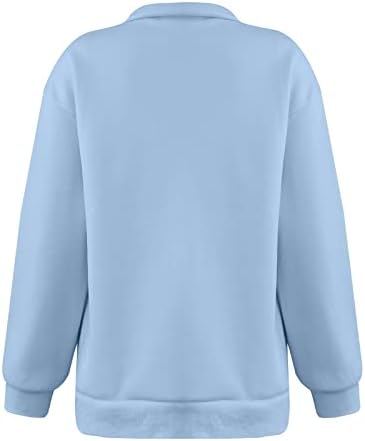 Преголема екипа на џемпери жени 1/4 поштенски печатени кошули со долг ракав плус големина фланел кошули за жени