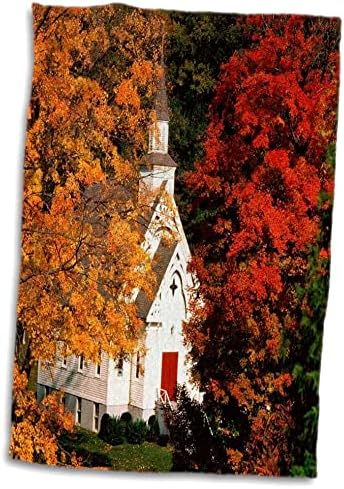 3drose Флорен Америка Убавата - црква во Вермонт во есен - крпи