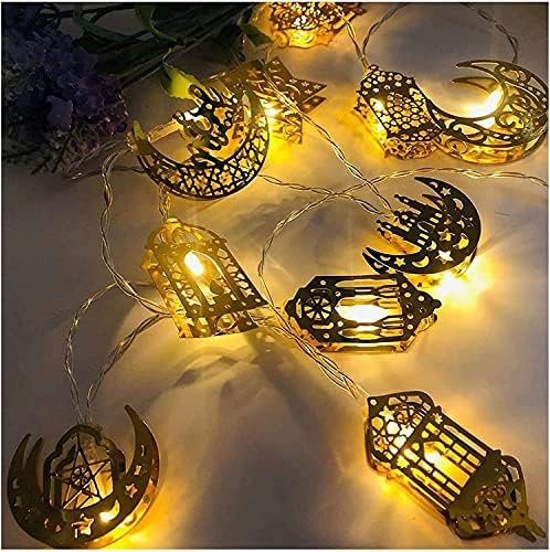 Zypnb 2Ramadan Eid String Light, Ramadan Eid String Light, starвездени забави светла за фестивалот Еид фестивал Божиќни украси за градинарски