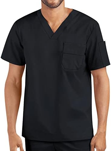 Летни масти кошули случајно стилски со работници со ракави t v кратки цврсти ракави кошула нега за машки маж маички кратки