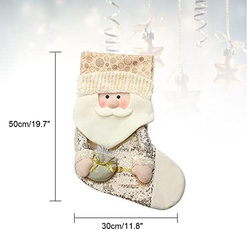 Автоматски божиќни чорапи Божиќни чорапи за подароци Цртани филмови Тридимензионални sequins Sequins Santa Snowman Elk Elk Bridn The 3 Pack