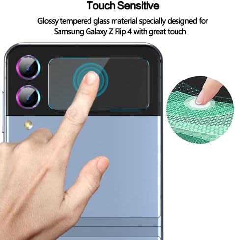 YWXTW за 2 Пакет Samsung Galaxy Z Flip 4 Надворешен Екран Заштитник и 1 Пакет Камера Заштитник На Објективот, HD Јасно Анти-Гребење