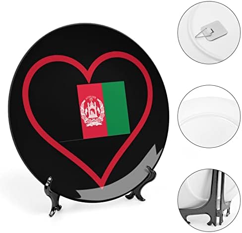 Сакам Авганистанско Црвено Срце Керамичка Коска Кина Декоративни Плочи Со Штанд Виси Орнаменти Вечера Плочи