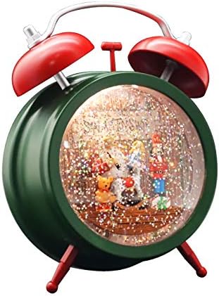 Победа креативна продавница за играчки во Санта во часовници Музички воден глобус Спинер 7.25 ч со вртежната сјајна батерија управувана, тајмер