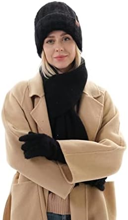 Шамија на ракавици за капа, женски шал шал сет зимско топло плетено плетено капаче моден телефон на ракавици на допир на допир на допир на допир