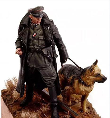 RISJC 1/20 90мм смола Војник Модел на ликови од Втората светска војна и армиско куче нерасположен необоен комплет // n11098