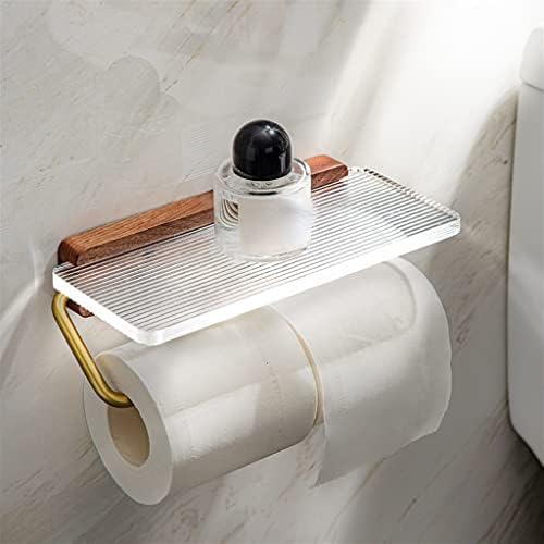 Држач на ткиво, тоалетна хартиена хартија решетката за решетки за wallидови бесплатни удари што висат акрилик домашно складирање