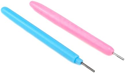 Risbay 20 парчиња сина и розова пластика и не'рѓосувачки челик хартија квилеви пенкала за правење уметнички занаети