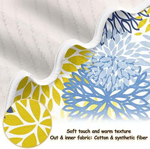 Swaddle Clance Dahlia Цветоно печатење памучно ќебе за новороденчиња, примање ќебе, лесен меко висино ќебе за креветчето, шетач,