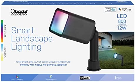 Feit Electric Smart LED пејзаж светло, 2,4GHz Не е потребен центар, компатибилен со Alexa и Google Home, Промена на бојата, подесено