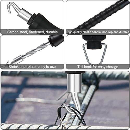 Weile 3 парчиња автоматска реба врзана жица Twister Rebar Wire Twister Повлечете ја вратоврска Wire Twister Rebar Tie Wire Twister Алатка бетонска метална жица за извртување ограда