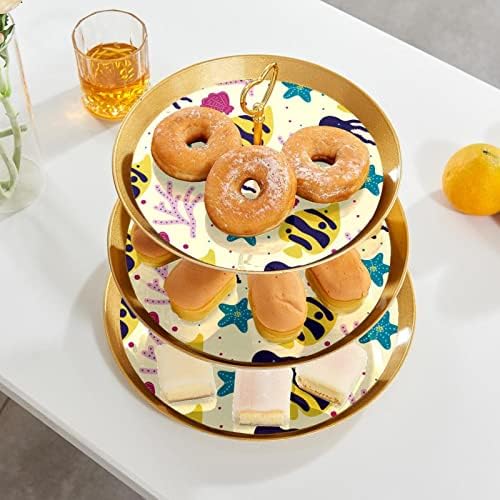 3 Нивоа Десерт Штанд Cupcake Овошје Плоча Пластични Служат Држач За Прикажување За Свадба Роденден Бебе Туш Чај Партија Украси Круг, Модели Корали