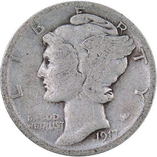 1917 година Меркур Диме АГ за добро 90% сребро 10ц Собирање на монети во САД