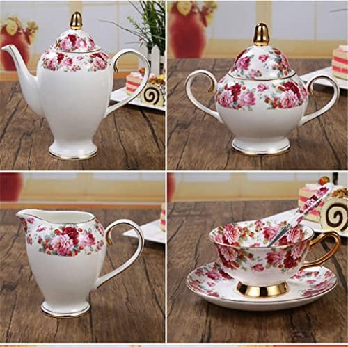 Пасторална цветна коска од кинески кафе сет порцелански чај постави керамички сад за крем шеќер чаша чајник чајник сет