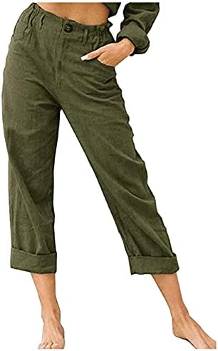 Niantie постелни панталони за жени Палацо 2023 плус панталони со големина плус големина исечено лето плус големина панталони за постелнина