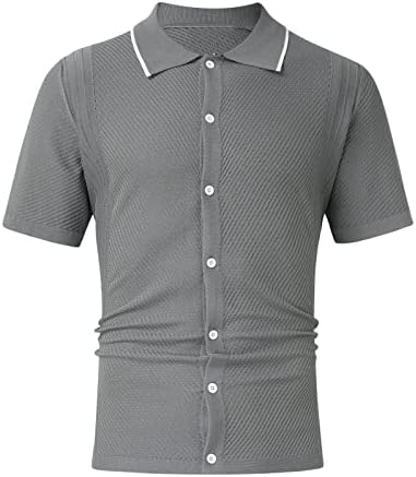 XXBR MENS пролет и летен моден рекреација Флексибилност на трикотажа за плетење маица со маички врвни долги ракави