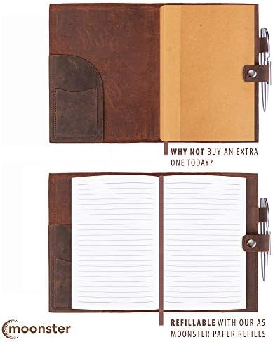 Moonster Finlable Leather Journal Leater Latterebook - Списанија за жени со врежана форма на срце - рачно изработена кожна тетратка