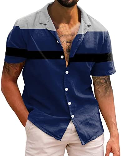2023 Нови мажи Обични кратки ракави пролетни летни летни врат 3Д печатени кошули модни врвни кошули со блузи пакетчиња