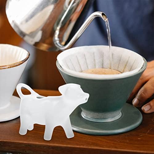 Angoily 4pcs керамички крем стомна животинска крава форма во форма на кафе млеко крема за крем со рачка мини крава крема за млеко