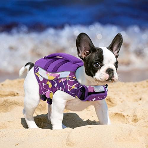 Gorsbark Dog Life Jacket, Ripstop Рефлективно зачувување на костими за капење за кучиња за пловење на плажа, елек за флотација на кучиња