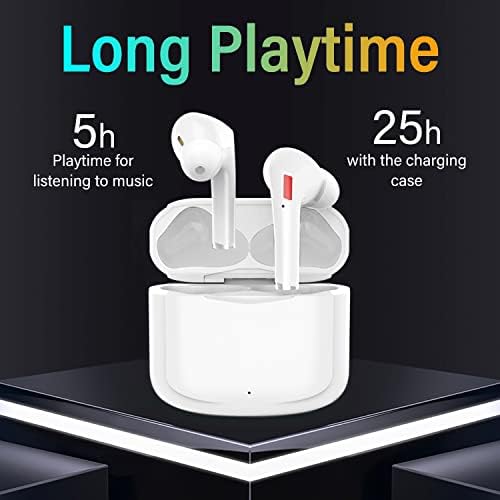 Безжични ушни ушни ушни активни слушалки за откажување на бучава безжични Bluetooth 5.2 со кутија за полнење со микрофон 25H играње