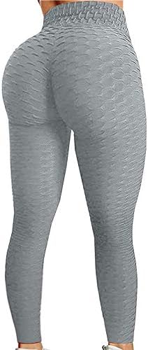 Јутарални женски јога панталони се протегаат со високи половини од растојание од половината, обични пријатни трендовски салон